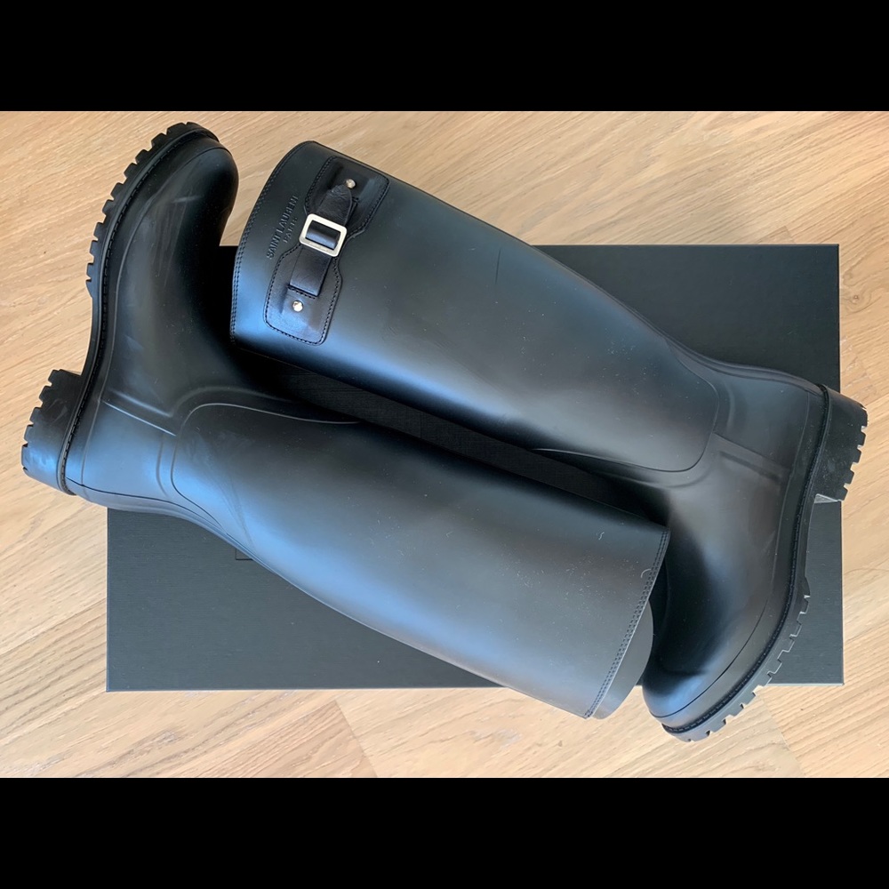 Saint Laurent Paris brand new black rain boots